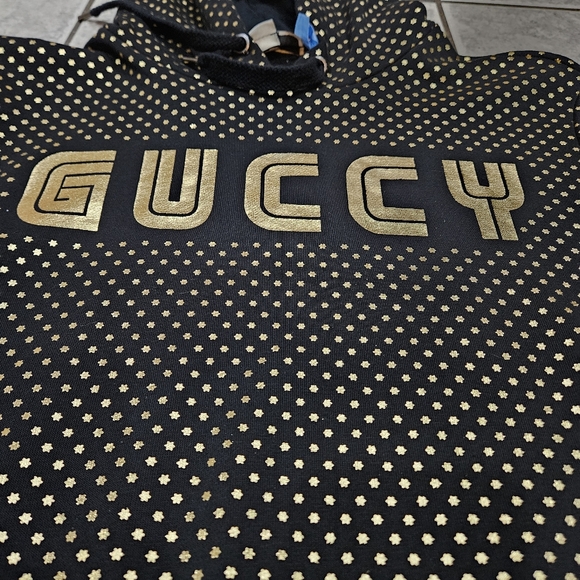 Gucci Sega Collaboration Guccy Gold Star Metalic Hoodie Unisex - Picture 5 of 16